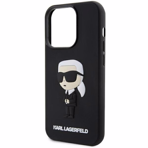 Karl Lagerfeld KLHCP14L3DRKINK iPhone 14 Pro 6.1 musta/musta suojakuori Rubber Ikonik 3D