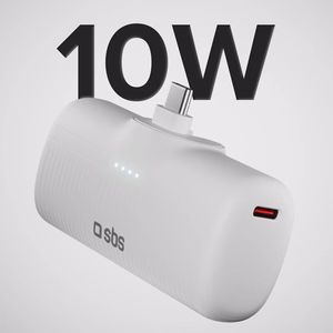 SBS EcoPower 5000 mAh 10W Powerbank with Built-in USB-C Port - White