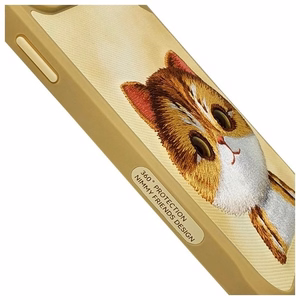 NIMMY Suojakuori BIG EYED PET 2.0 Kissa iPhone 15 Pro:lle khaki