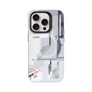 Benks Magnetic Mecha Series Suojakuori iPhone 15 Pro Max:lle valkoinen