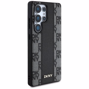 DKNY Nahkainen Checkered Pattern MagSafe Suojakuori Samsung Galaxy S25 Ultra:lle - musta