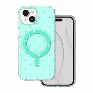 Bubble Dots Mag suojakuori iphone 15 6,1":lle, vihreä