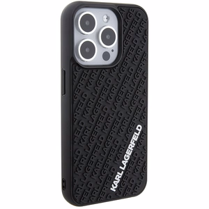 Karl Lagerfeld 3D Rubber Multi Logo Suojakuori iPhone 15 Pro:lle - musta