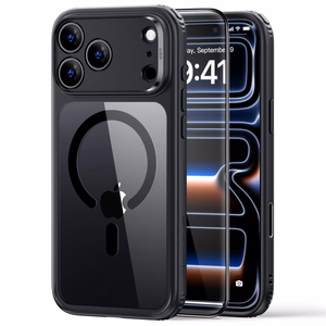 ESR Classic Hybrid MagSafe suojakuori mallille iPhone 18 Pro / 17 Pro – läpinäkyvä musta