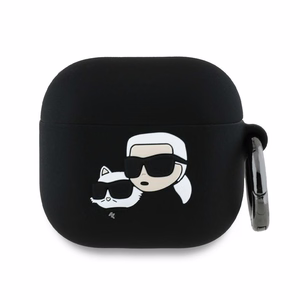 Karl Lagerfeld Silikoninen Karl & Chaupette Head 3D Suojakuori AirPods 4 - Musta