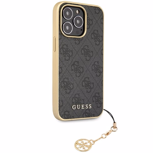 Guess 4G Charms Collection -suojakuori iPhone 14 Pro:lle - harmaa