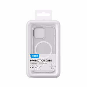 Rock Crystal Series Magnetic Case for Iphone 16 Plus transparent