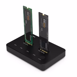 SSD kaksipaikkinen telakka M.2 NVME+SATA, USB-A, USB-C