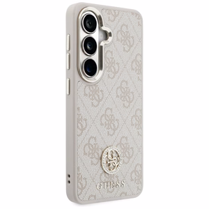 Guess 4G Big Rhinestone Triangle Strap MagSafe -suojakuori Samsung Galaxy S26:lle vaaleanpunainen