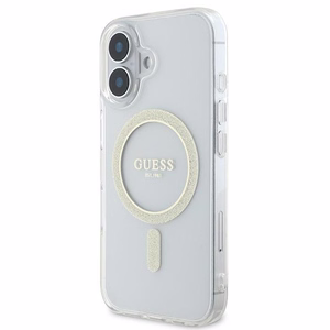 Guess IML Glitter Circle MagSafe Suojakuori iPhone 16:lle - läpinäkyvä