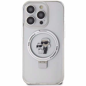 Karl Lagerfeld Ring Stand Karl&Choupette MagSafe case for iPhone 13 Pro Max - white
