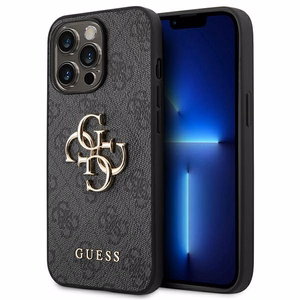 Guess 4G Big Metal Logo kotelo iPhone 14 Pro - harmaa