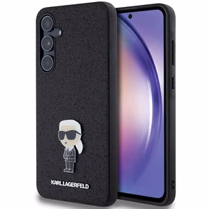Karl Lagerfeld Fixed Glitter Ikonik Logo Metal Pin Suojakuori Samsung Galaxy A55:lle - musta