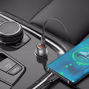 Autolaturi Borofone BZ20A Smart USB-A/USB-C QC3.0 PD 83W läpinäkyvä musta