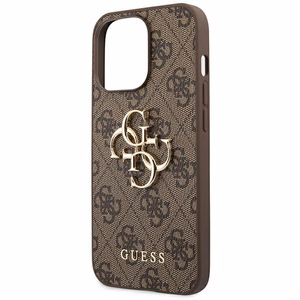 Guess 4G Big Metal Logo kotelo iPhone 14 Pro - ruskea