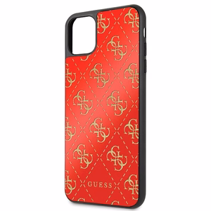 Guess GUHCN654GGPRE iPhone 11 Pro Max punainen/punainen kova kotelo 4G Double Layer Glitter