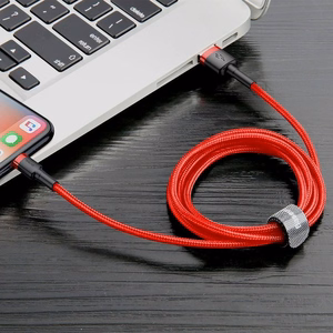 Baseus Cafule USB Lightning -kaapeli 2,4A 1m musta+punainen