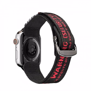 Dux Ducis hihna (ulkoiluversio) Apple Watch Ultra hihna, SE, 9, 8, 7, 6, 5, 4, 3, 2, 1 (49, 45, 44, 42 mm) Nylon rannekoru musta ja punainen