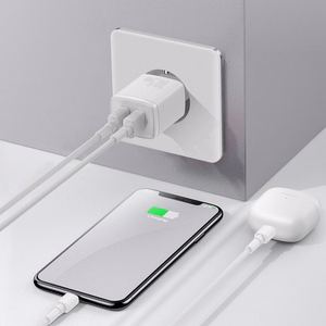 Baseus Compact Quick Charger, 2x USB, 10.5W (white)