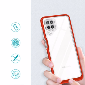 Kirkas 3in1 asia Samsung Galaxy A22 4G kehys geelisuojus punainen