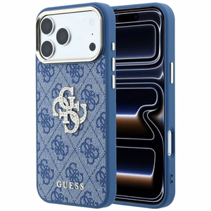 Guess 4G & Big Strass Logo -suojakuori iPhone 18 Pro / 17 Pro -malleille, sininen