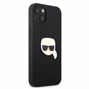 Karl Lagerfeld Nahka Ikonik Karl's Head Metal Case iPhone 13 mini - musta