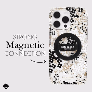 Kate Spade New York Magnetic Loop Grip -magneettinen MagSafe-sormipidike puhelimelle, musta