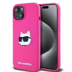 Karl Lagerfeld Silicone Choupette Head MagSafe silikoninen suojakuori iPhone 15 Plus / 14 Plus:lle - vaaleanpunainen