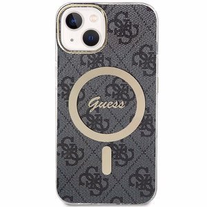 Guess IML 4G MagSafe Suojakuori iPhone 15:lle - musta