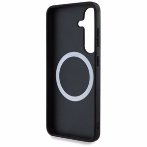 BMW Nahkainen Oversized Stripes MagSafe Suojakuori Samsung Galaxy S25:lle - musta