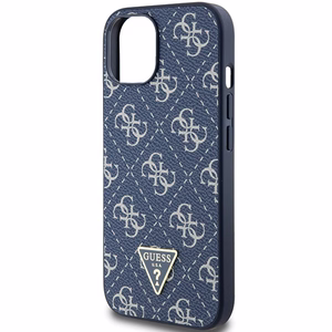 Guess 4G Triangle Metal Logo suojakuori iPhone 15 Plus / 14 Plus:lle - sininen