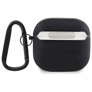 Mercedes MEA4CSLBK AirPods 4 suojus musta/musta Leather Metal Logo