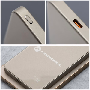 Varavirtalähde yhteensopiva MagSafen kanssa Forcell F-Energy SuperSlim F5K8 QC4.0 PD3.0 15W 5000 mAh titaaniaavikon värinen