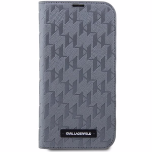 Karl Lagerfeld KLBKP14XSAKLHPG iPhone 14 Pro Max 6.7 kirjakuori hopeinen/hopeinen Saffiano Monogram