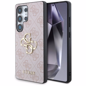 GUESS Big 4G Logo Classic Logo Suojakuori Samsung Galaxy S25 Ultra Vaaleanpunainen
