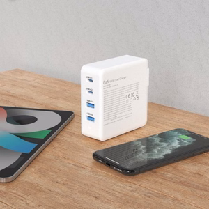 GaN 100W fast wall charger 2 x USB-C / 2 x USB Dudao A100EU - white