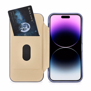 iCarer CE Premium Nahka Folio Case iPhone 14 Pro Magneettinen Flip Nahka Folio Case MagSafe Light Purple (WMI14220714-LP)