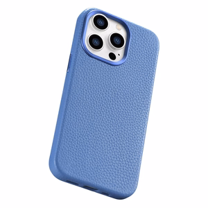 iCarer Litchi Premium Nahkakotelo iPhone 14 Pro Max Magneettinen nahkakotelo MagSafe vaaleansininen (WMI14220712-LB)