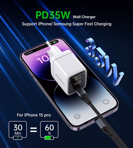 Charger CHOETECH GaN 2xUSB Type-C: 35W, PD