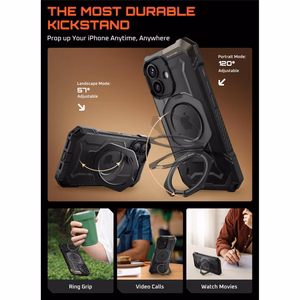 Supcase UB Grip Mag MagSafe Suojakuori iPhone 17:lle - Musta