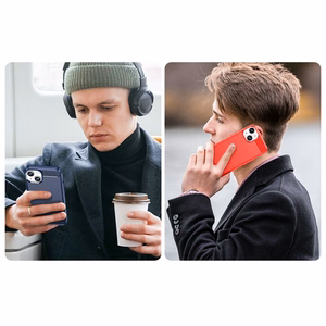 Carbon Case iPhone 14 kotelo joustava geeli takakuori sininen