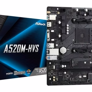 Asrock A520M-HVS emolevy AMD A520 Socket AM4 micro ATX