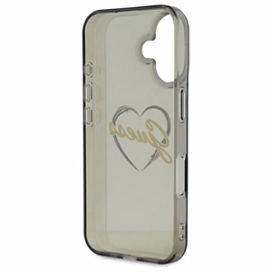 Guess IML Heart Suojakuori iPhone 16 Plus:lle - musta