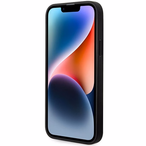 BMW BMHCP14S22RPSK musta nahkainen istuinkuvioinen suojakuori iPhone 14 6.1
