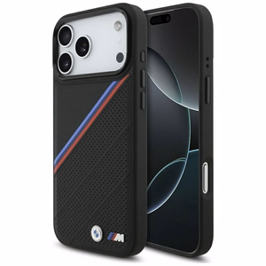 BMW M Tricolor Metal Logo MagSafe Suojakuori iPhone 17 Pro Max:lle - Musta