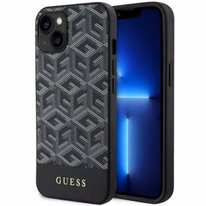 Guess GUHMP14MHGCFSEK iPhone 14 Plus 6.7 musta/musta suojakuori GCube Stripes MagSafe