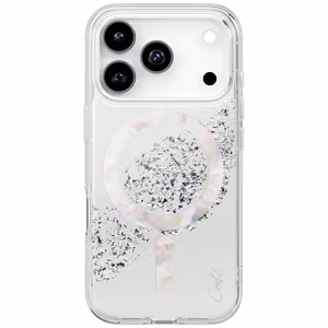 Uniq Coehl Crystelle Magneettinen lataussuojakuori iPhone 17 Pro:lle - hopeinen