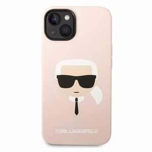 Karl Lagerfeld KLHCP14MSLKHLP iPhone 14 Plus 6.7 kovakuori vaaleanpunainen / vaaleanpunainen Silicone Karl's Head