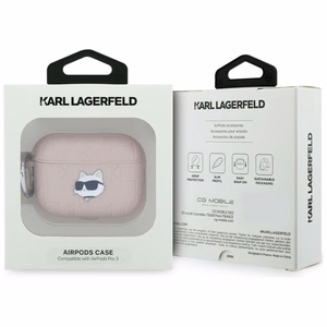 Karl Lagerfeld Monogram Choupette Head case for AirPods Pro 3 pink