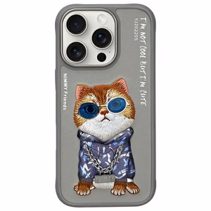 NIMMY Suojakuori GLASSES COOL CAT iPhone 16 Pro Max:lle harmaa